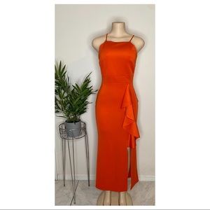 Orange cocktail dress